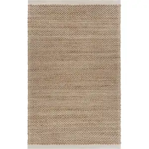 Photo of Tan and White Detailed Woven Area Rug