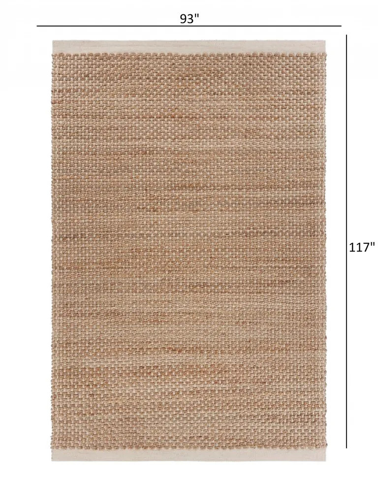 Tan and White Detailed Woven Area Rug Photo 3