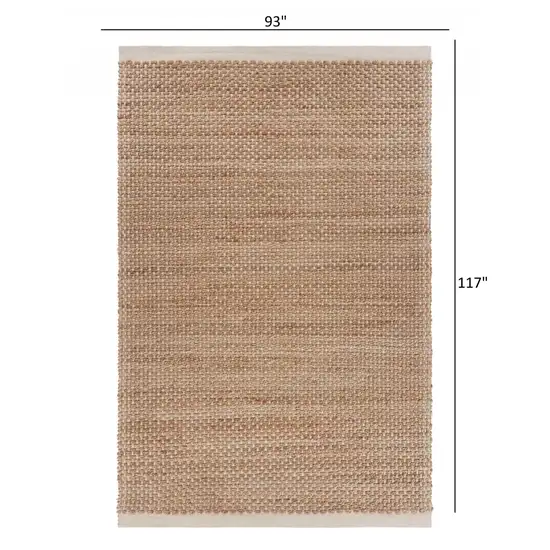 Tan and White Detailed Woven Area Rug Photo 3