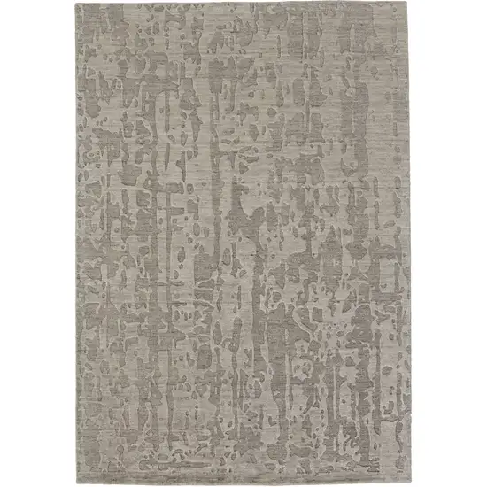 Taupe Abstract Hand Woven Area Rug Photo 4