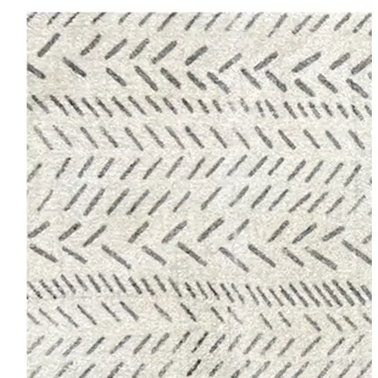 Taupe Abstract Machine Tufted Runner Rug With UV Protection Photo 2