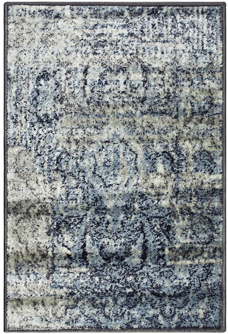 Taupe Abstract Power Loom Distressed Stain Resistant Area Rug Photo 1