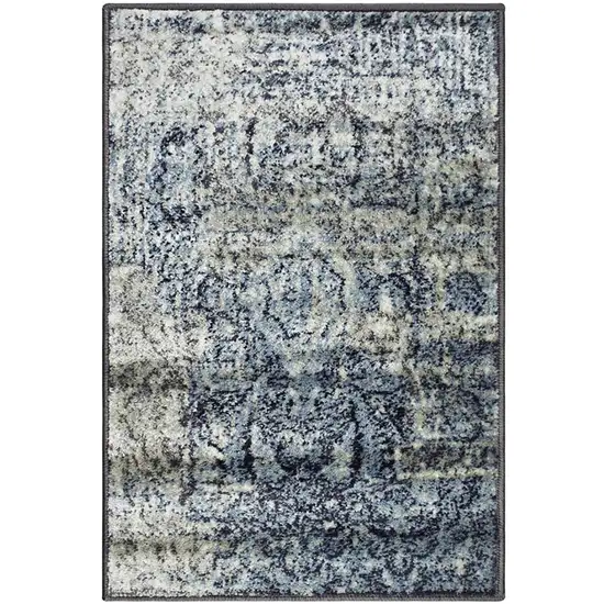 Taupe Abstract Power Loom Distressed Stain Resistant Area Rug Photo 1