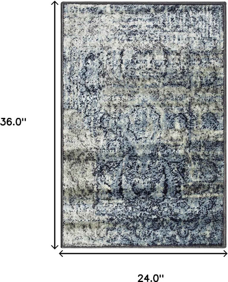 Taupe Abstract Power Loom Distressed Stain Resistant Area Rug Photo 5