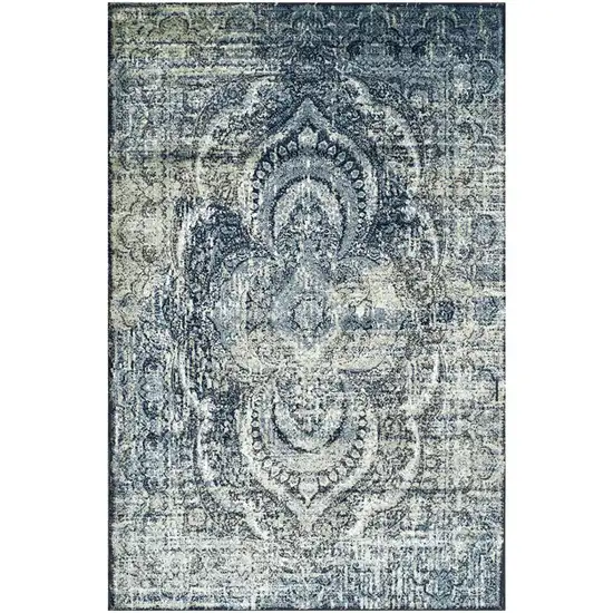 Taupe Abstract Power Loom Distressed Stain Resistant Area Rug Photo 1