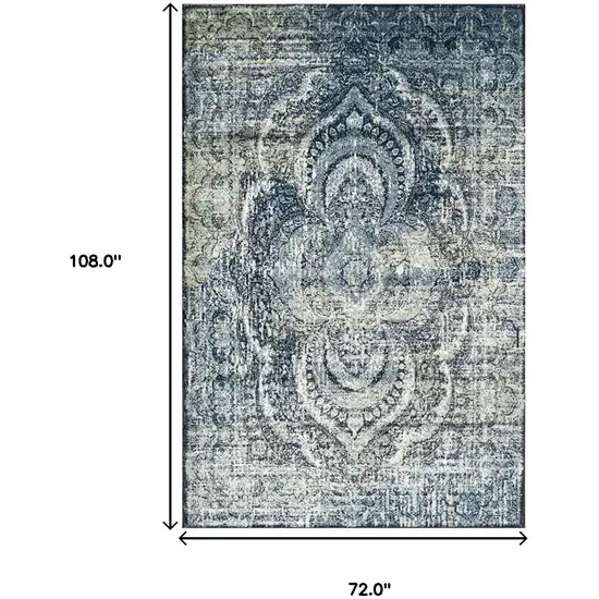 Taupe Abstract Power Loom Distressed Stain Resistant Area Rug Photo 7