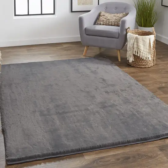 Taupe And Black Shag Area Rug Photo 8