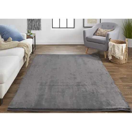 Taupe And Black Shag Area Rug Photo 7