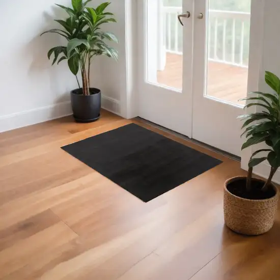 Taupe And Black Shag Area Rug Photo 1