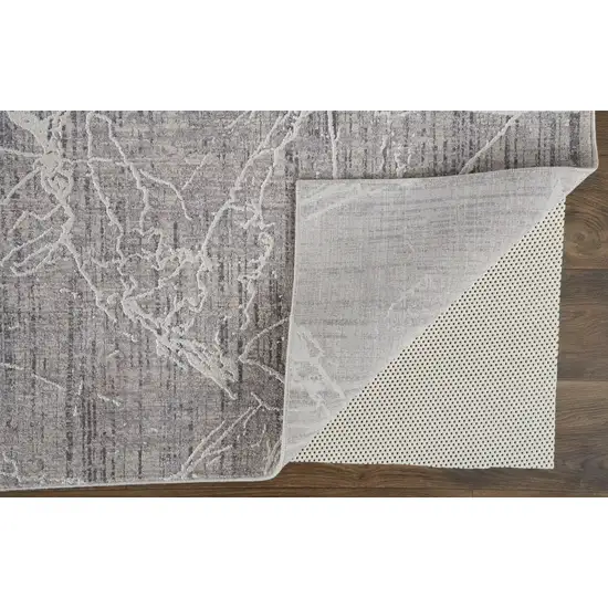 Taupe And Gray Abstract Power Loom Distressed Stain Resistant Area Rug Photo 4