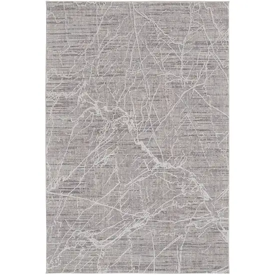 Taupe And Gray Abstract Power Loom Distressed Stain Resistant Area Rug Photo 1