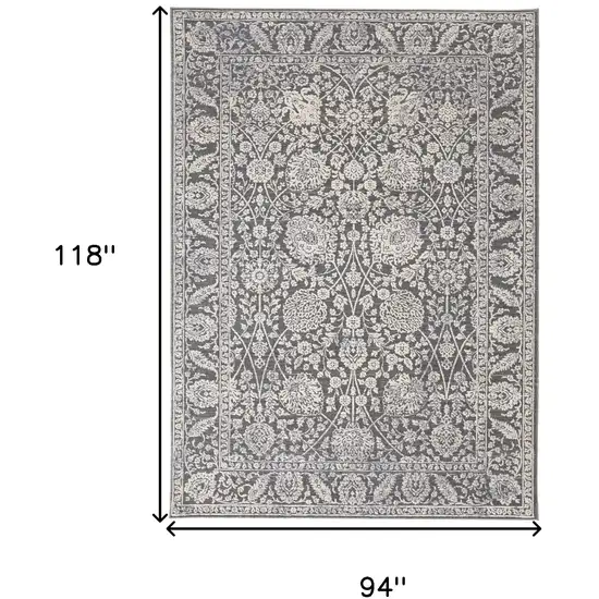 Taupe And Ivory Floral Power Loom Area Rug Photo 10