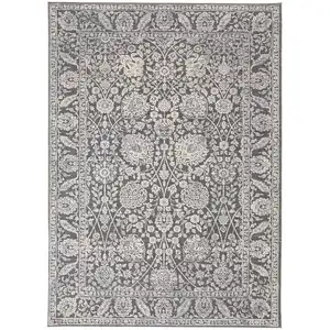 Photo of Taupe And Ivory Floral Power Loom Area Rug