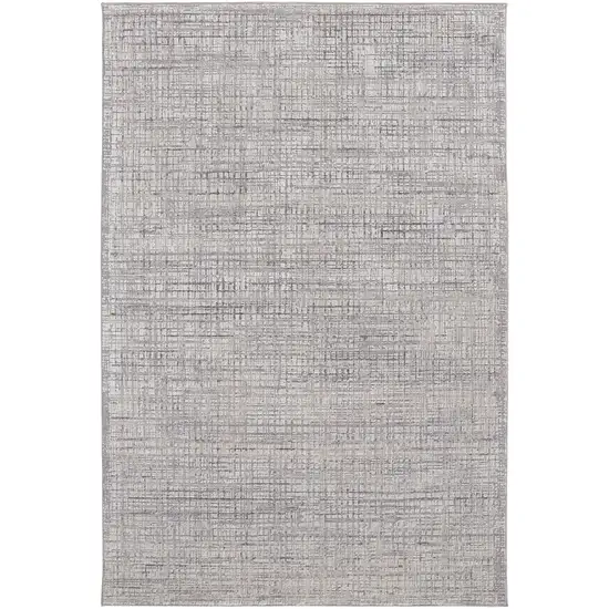 Taupe And Ivory Plaid Power Loom Distressed Stain Resistant Area Rug Photo 1