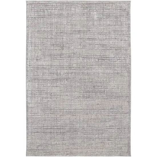 Taupe And Ivory Plaid Power Loom Distressed Stain Resistant Area Rug Photo 1