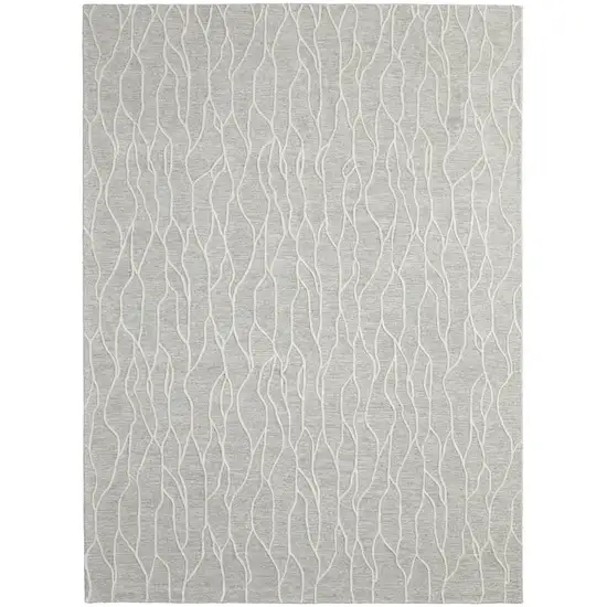 Taupe And Ivory Wool Abstract Tufted Handmade Stain Resistant Area Rug Photo 1