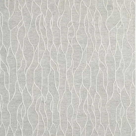 Taupe And Ivory Wool Abstract Tufted Handmade Stain Resistant Area Rug Photo 4