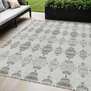 Photo of Taupe Beige And Coffee Moroccan Washable Indoor Outdoor Area Rug