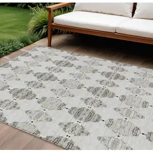 Photo of Taupe Beige And Coffee Moroccan Washable Indoor Outdoor Area Rug