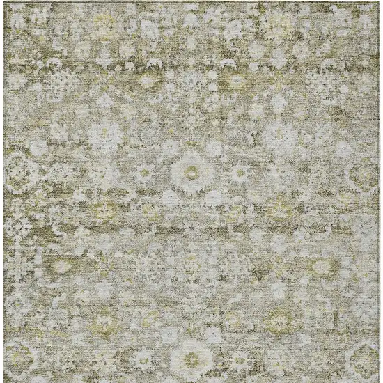 Taupe Beige And Gold Oriental Washable Indoor Outdoor Area Rug Photo 6