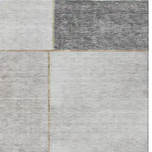 Photo of Taupe Beige And Gray Abstract Washable Indoor Outdoor Area Rug