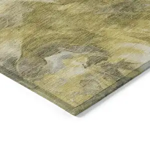 Photo of Taupe Beige And Ivory Abstract Washable Indoor Outdoor Area Rug