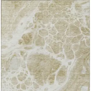 Photo of Taupe Beige And Ivory Nautical Washable Indoor Outdoor Area Rug