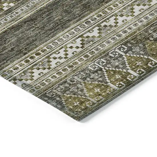 Taupe Beige And Ivory Southwestern Washable Indoor Outdoor Area Rug Photo 2