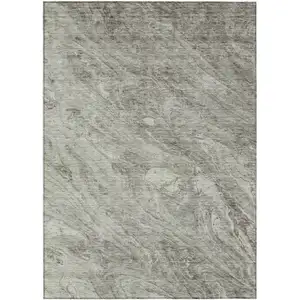 Photo of Taupe Beige And Tan Abstract Washable Indoor Outdoor Area Rug