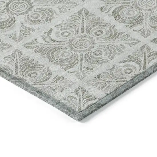 Taupe Beige And Tan Medallion Washable Indoor Outdoor Area Rug Photo 5