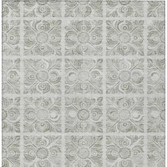 Taupe Beige And Tan Medallion Washable Indoor Outdoor Area Rug Photo 6