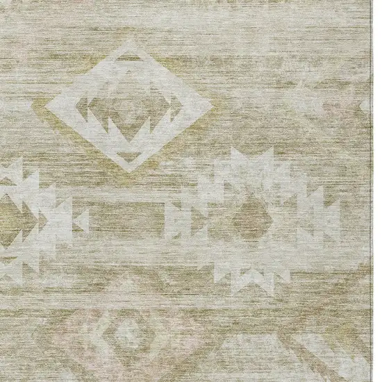 Taupe Beige And Tan Southwestern Washable Indoor Outdoor Area Rug Photo 6