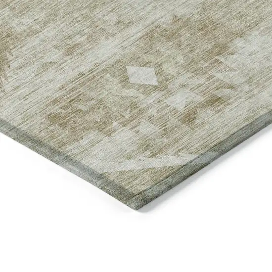 Taupe Beige And Tan Southwestern Washable Indoor Outdoor Area Rug Photo 5