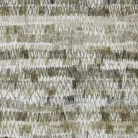 Taupe Beige And Tan Striped Washable Indoor Outdoor Area Rug Photo 5