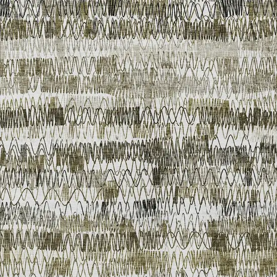 Taupe Beige And Tan Striped Washable Indoor Outdoor Area Rug Photo 5