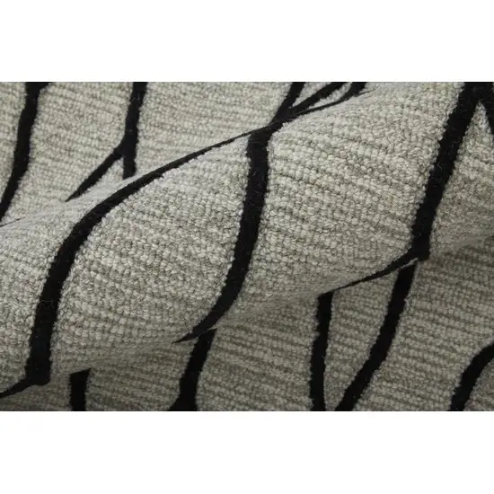 Taupe Black And Gray Wool Abstract Tufted Handmade Stain Resistant Area Rug Photo 9