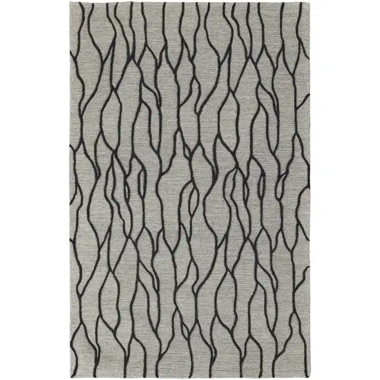 Taupe Black And Gray Wool Abstract Tufted Handmade Stain Resistant Area Rug Photo 1