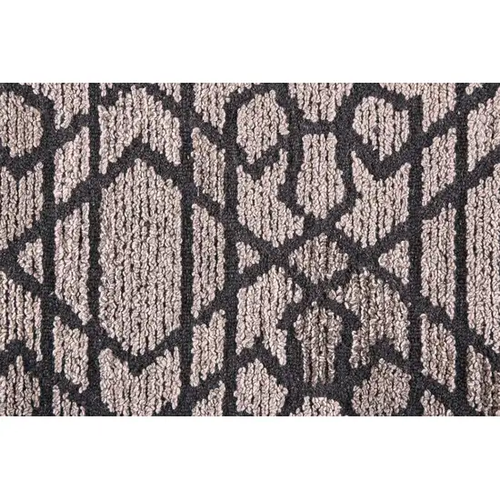 Taupe Black And Gray Wool Paisley Tufted Handmade Area Rug Photo 1