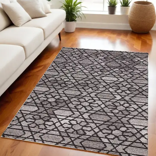 Black and Taupe Wool Paisley Hand Tufted Area Rug Photo 1