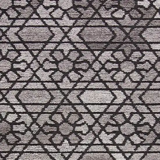 Black and Taupe Wool Paisley Hand Tufted Area Rug Photo 5