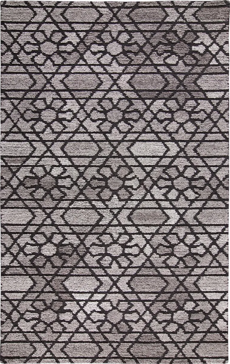 Taupe Black And Gray Wool Paisley Tufted Handmade Area Rug Photo 1