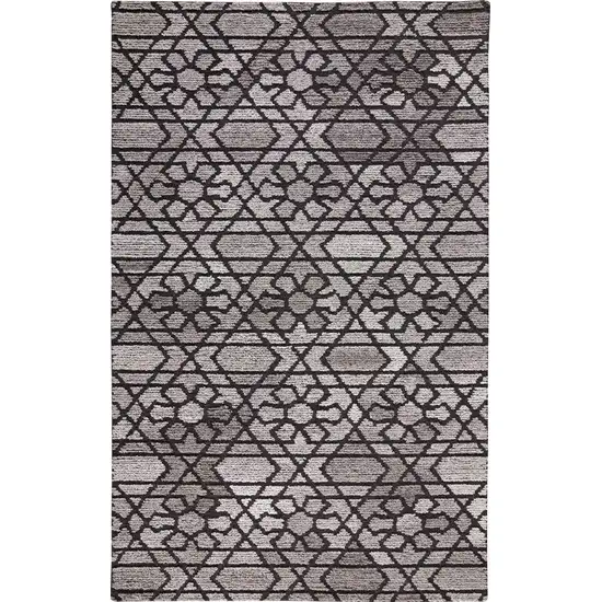 Taupe Black And Gray Wool Paisley Tufted Handmade Area Rug Photo 1