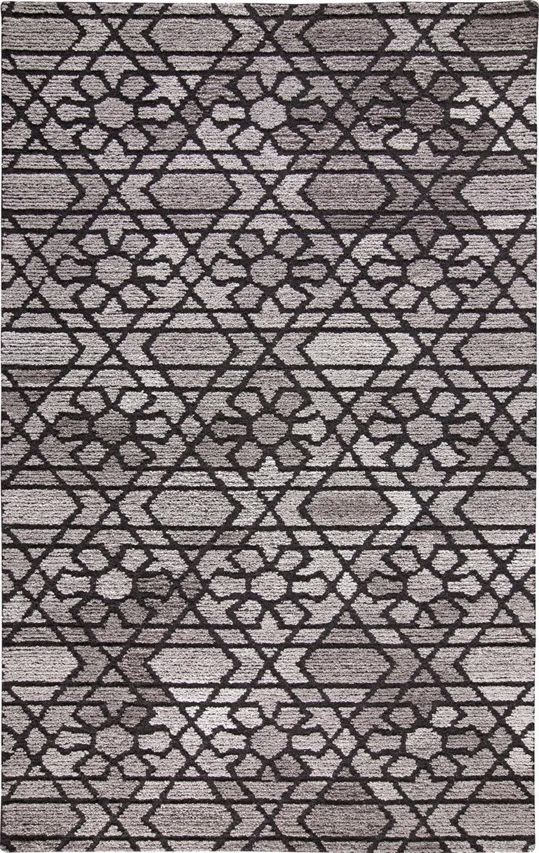 Taupe Black And Gray Wool Paisley Tufted Handmade Area Rug Photo 1