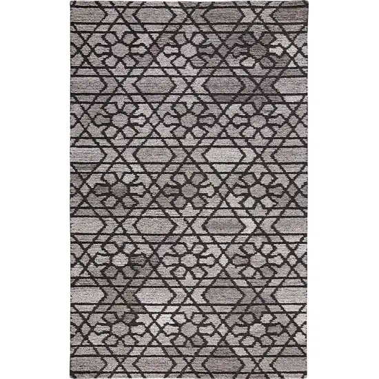 Taupe Black And Gray Wool Paisley Tufted Handmade Area Rug Photo 1