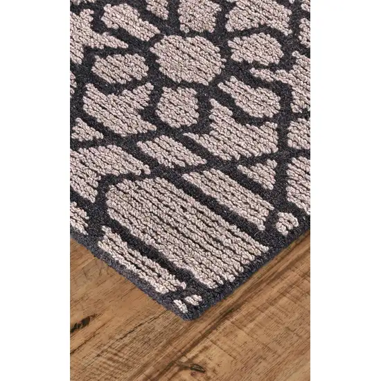 Taupe Black And Gray Wool Paisley Tufted Handmade Area Rug Photo 8