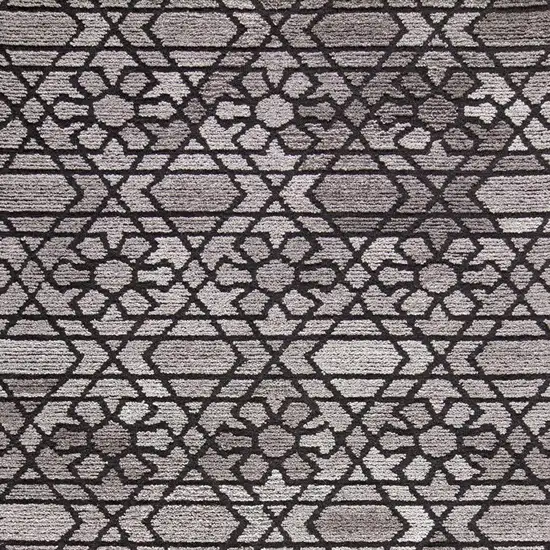 Black and Taupe Wool Paisley Hand Tufted Area Rug Photo 5