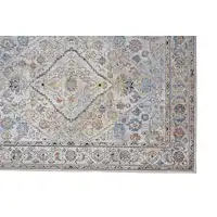 Photo of Taupe Blue And Gray Floral Stain Resistant Area Rug