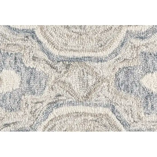 Taupe Blue And Gray Wool Floral Tufted Handmade Stain Resistant Area Rug Photo 8