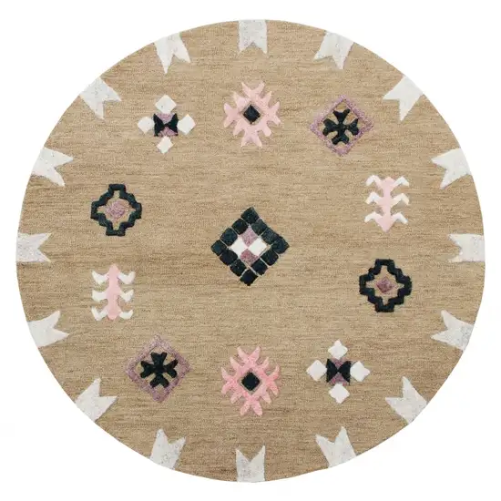 Taupe Boho Chic Motif Area Rug Photo 1