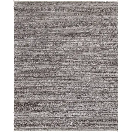 Taupe Brown And Ivory Striped Hand Woven Stain Resistant Area Rug Photo 1